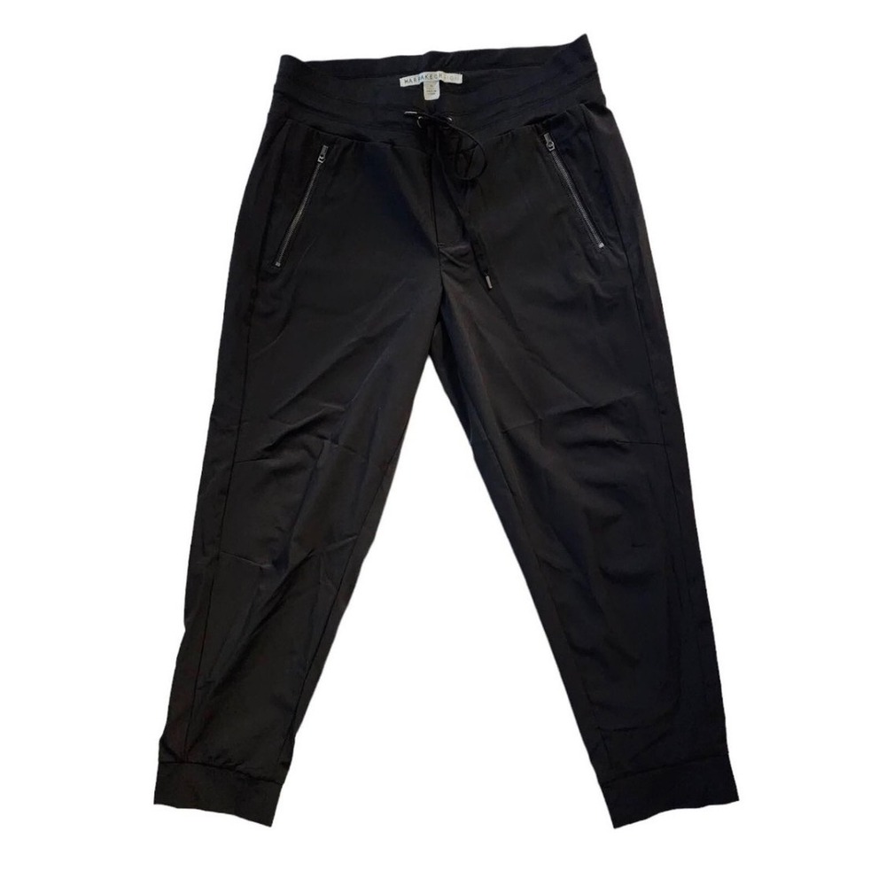Marrakech Anthropologie Jogger Pants Womens‎ 10 Black Zipper Pockets 74971R2